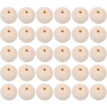 30 stuks ronde houten kralen 20 mm natuurlijk hout DIY knutselbenodigdheden
