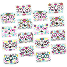 32sheets Day Dead Tattoo Glow in Dark Floral Body Tattoo για Masquerade Party Favorites