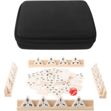 Mahjong-Set-Halterung, Reiseetui für Erwachsene, inklusive dreieckiger Spielsteine, tragbares Strategie-Brettspiel