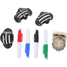 Golfballijnmarkeerset 8-delig (4 zwarte markers + 4 gekleurde pennen) Golfballijnmarkeertool
