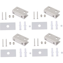 juegos de abrazaderas de acero inoxidable de alta resistencia para estantes de vidrio y soportes para barandillas. Fácil instalación.