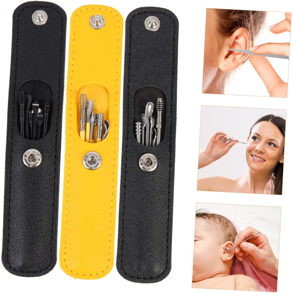 Hkhbjs 6Sets Earwax Removal Kit Stainless Steel Ear Cleaner Earpick Spoon And Spring