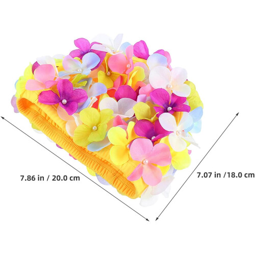 3 stk. blomsterdekk til dame – store badehetter i stoff 1