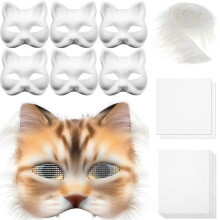 (DIY suit i) Foxes Cats Mask with Eye Mesh Fun Therians Mask Kit Therians Starter Set with All the Stuff for Halloween Masquerade