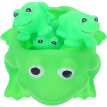 Lot de 4 grenouilles de bain flottantes en vinyle souple pour des jeux d'eau imaginatifs et des moments de complicité dans le bain.