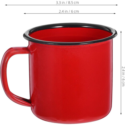 Lot de 4 tasses émaillées pour la maison, design simple et élégant, structure robuste et usage pratique. 1