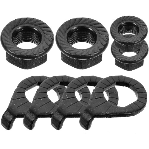 8pcs Bicycle Axle Nuts and Flange Nuts Kit with Hanger Washers