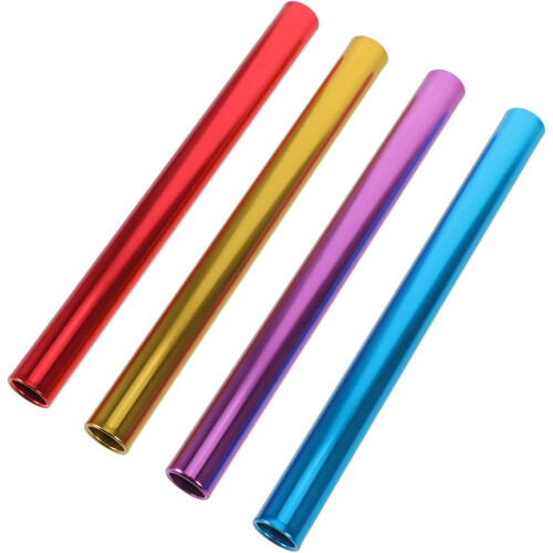 Set di 4 bastoncini da corsa in lega di alluminio da 2,7 cm, leggeri e multicolore.