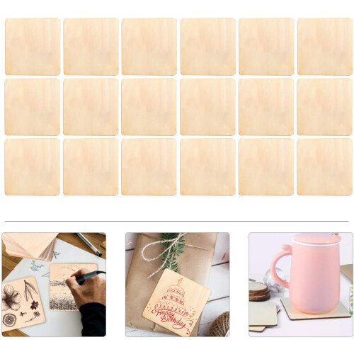 Ξύλινες σανίδες DIY, ακατέργαστα κομμάτια ξύλου, τετράγωνες φυσικές φέτες 2