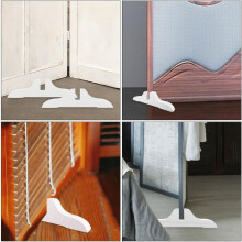 3 soportes de madera para biombos plegables, ideales para separadores de ambientes, con construcción robusta y fácil instalación.