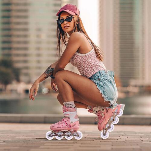 4pcs Inline Skates Wheels Pu Glowing Roller Skates Replacement Shockproof Wheel 2