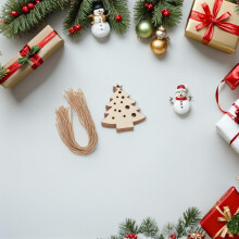 30 disques de bois vierges pour sapin de Noël, copeaux de bois bruts