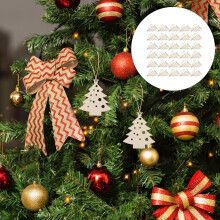 30 stuks houten kerstboomschijfjes, onbewerkt en onbewerkt.