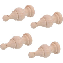 4 stuks onafgewerkte houten bedpaalknoppen 6x15cm, decoratieve houten trapleuningdoppen, gordijnroedeknoppen