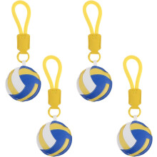 4er-Set Volleyball-Schlüsselanhänger aus Leder mit Ring und Kordel, Sporttaschenanhänger für Rucksäcke