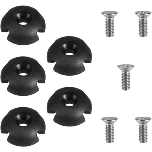 10pcs Black Kayak Elastic Rope Pulling Buckle Screws, Plastic Kayaking Deck Ring Replacement Parts