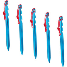 Verstellbare Zeltnägel aus Aluminiumlegierung, 18 cm, dreieckige Bodenanker mit Abspannleine, 5-teiliges Set
