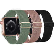 3x Rem til Apple Watch 38/40/41 SE/9/8/7/6/5/4/3/2/1 Pink Grøn Sort