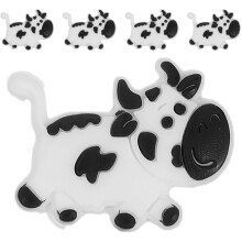 Set di 5 ammortizzatori di vibrazioni in silicone a forma di mucca per racchette da tennis, accessorio per l'assorbimento degli urti.