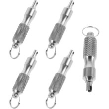 5pcs Valve Core Removal Tool Mini Tire Valve Core Remover Keychain Portable Stainless Steel Bike Removal Tool