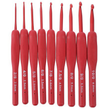 1Set Duurzame Aluminium Haaknaalden Met Ergonomisch Silicium Handvat