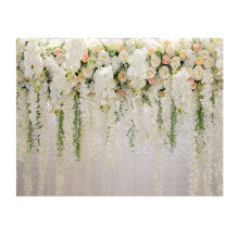 1Wedding Backdrop Vinyl, Kleurrijk Bloemmotief Voor Huwelijksfeest