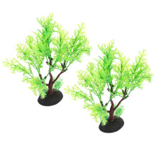 2St Realistische Plastic Aquariumplant Vis En Reptielen