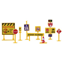 1Set Kinderverkeersbord Met Wegafzetting, Plastic, En Stevig