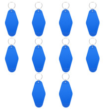 10St Sleutelringen Met Plastic Id Labels Rhombus Voor Sleutels