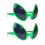 2St Groene Plastic Zonnebril Grappige Feest Brillen 1