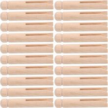 50 runde Wäscheklammern aus Holz für Wäsche und Bastelarbeiten, Naturholzfarbe, 75 mm Clips
