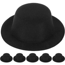 6pcs Mini Fabric Top Hats for Dolls Christmas Snowman Decorative Craft Supplies Mini Snowman Hat