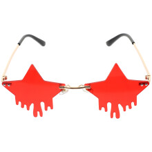 1Paar Rood Trendy Zonnebril Feest En Dagelijks