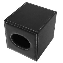1Duurzame Zwarte Leren Tissue Boxhouder Met Elegant Design