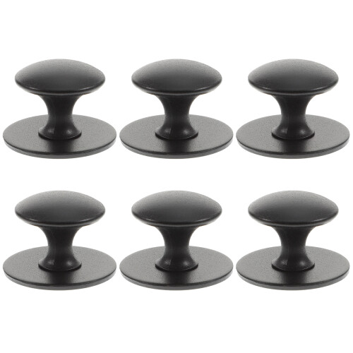6St Dresser Knobs Zelfklevend Zwarte Aluminium Legering