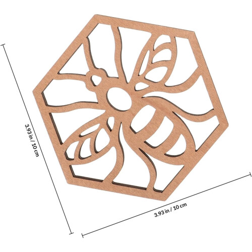 with Beehive Design 4pcs Wooden Honeycomb Shaped Versatile Use and Aesthetic Practicality 1