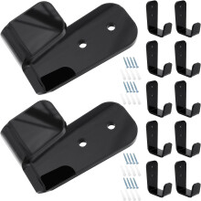 6 Pairs Wall Mounted Hockey Stick Rack and Golf Club Display Organizer with Screws and Expansion Tubes