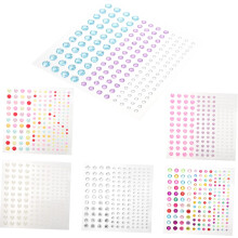 Strass-Perlen-Nagelsticker, 6 Bögen, selbstklebend, flache Rückseite, DIY-Zubehör