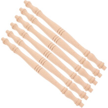 Onbewerkte houten spijlen voor knutselprojecten, 6 stuks massief hout, strakke moderne baluster. Kan worden geverfd of beschreven.