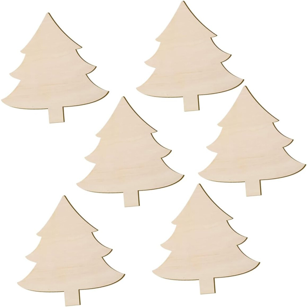 6pcs Wood Christmas Tree Cutouts DIY Party Decor Blank Wooden Tags for Christmas Tree Decoration-image-OPC-PWM8GC7-NEW