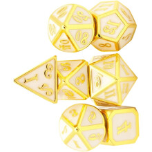 Dados metálicos dorados para juegos de mesa, entretenimiento multifacético para fiestas, KTV y poliedros.