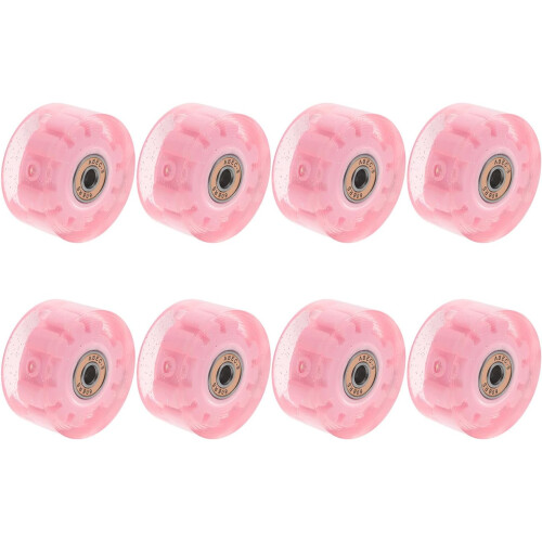 8pcs Double Row Roller Skate Wheels with LED Lights and Bearings