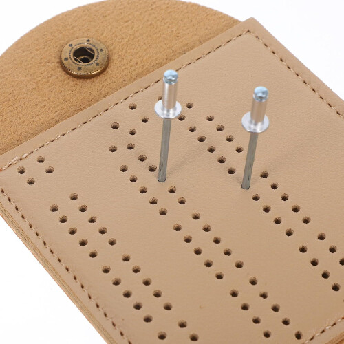Portable Folding Leather Cribbage Score Board, Multifunctional Card Game Scoring Accessory 2