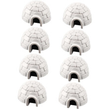 8pcs Plastic Igloo Model Ice House Decorations Cartoon Igloo Simulated Figures