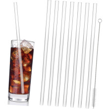 Vervangende siliconen rietjes met schoonmaakborstel, 8 stuks knipbare drinkrietjes.