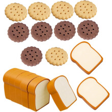 Dekorative Radiergummis in Form von Toast und Keksen – ideal für Schüler. Entfernen Bleistiftspuren mühelos.