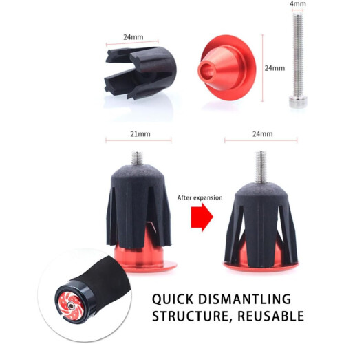 4 embouts de guidon rouges en alliage d'aluminium pour VTT 2