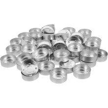 50 szt. aluminiowych pojemników na świece typu tealight, 3,7 x 1,4 cm, metalowe świeczniki