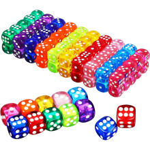 100 dados acrílicos pequeños y coloridos para juegos, paquete a granel para juegos de mesa, fiestas y material escolar.