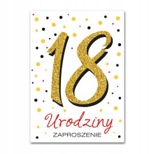 Glitter invitation 18 år, 1 stk.